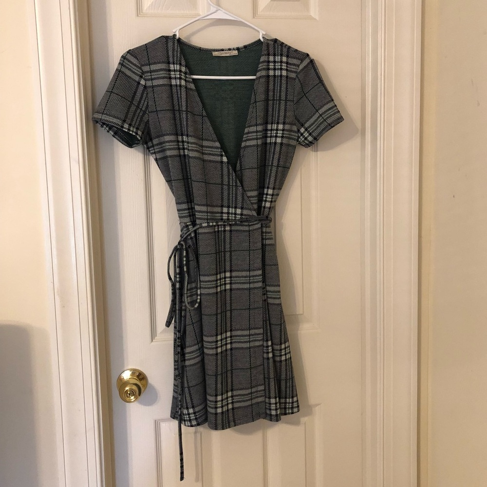 Zara plaid wrap dress